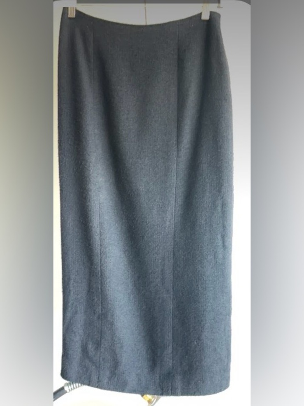 VIntage CHANEL Long Black Boucle Maxi Skirt